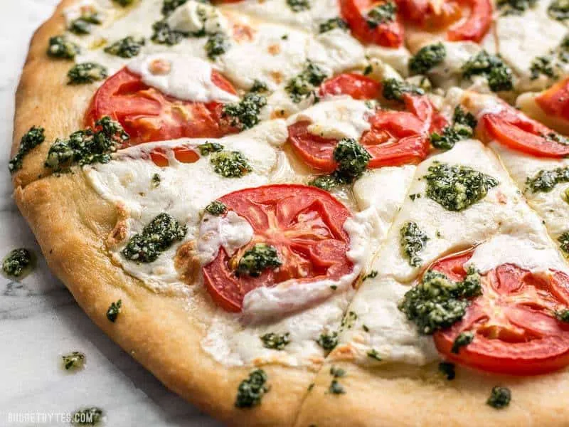 White Pizza with Parsley Pesto Drizzle