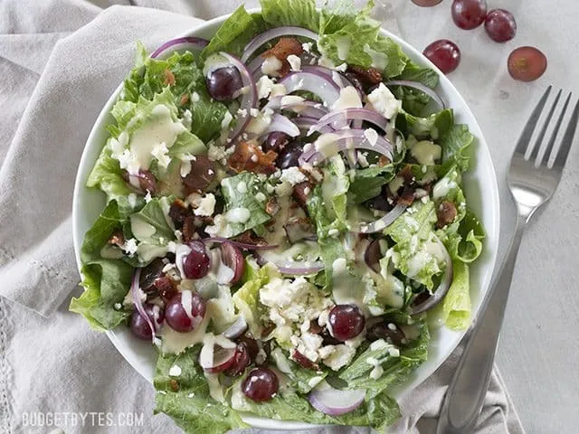 Grape Feta and Bacon Salad with Creamy Dijon Dressing