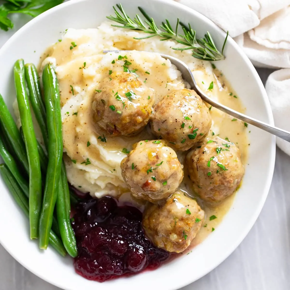 Turkey and Stuffing Meatballs