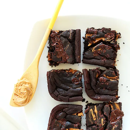 Vegan Gluten-Free Peanut Butter Swirl Brownies
