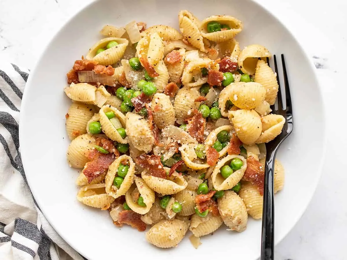 Pasta with Bacon and Peas