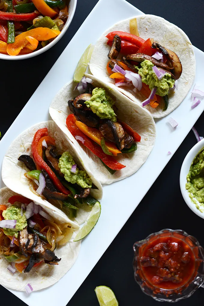 Poblano and Portobello Fajitas