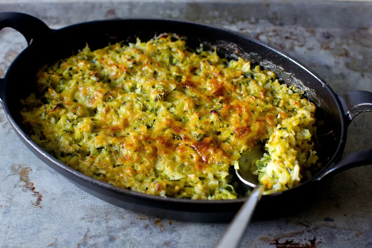 zucchini rice and cheese gratin