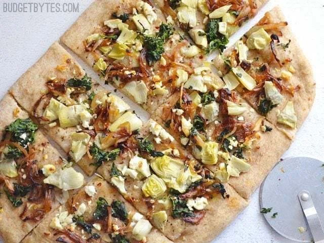 Caramelized Onion and Artichoke Flatbread