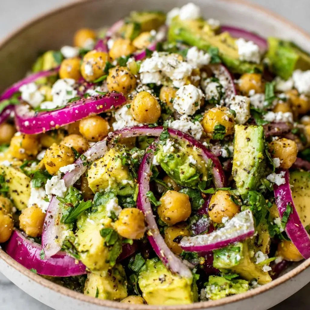 Chickpea Avocado Feta Salad
