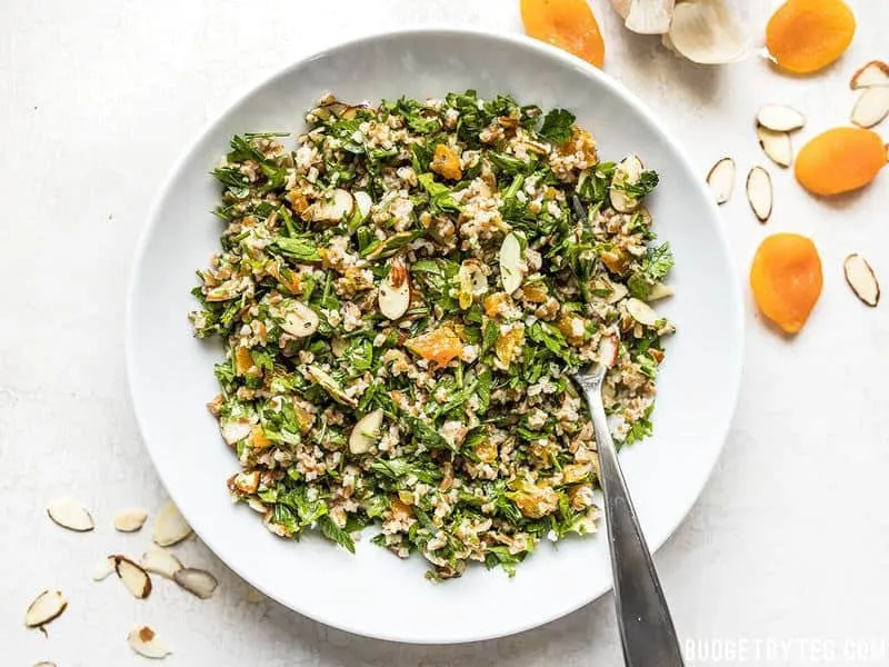 Parsley Salad with Almonds and Apricots