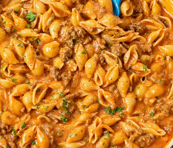 Creamy Beef and Shells