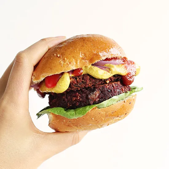 Smoky Black Bean Beet Burgers