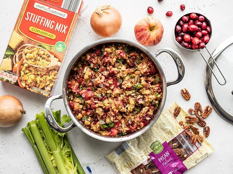 Roasted Apple Cranberry Cornbread Stuffing