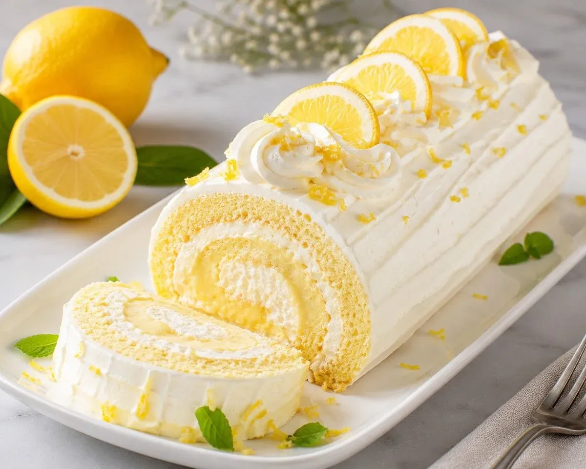 Easy Lemon Cream Roll Cake – Light and Delicious