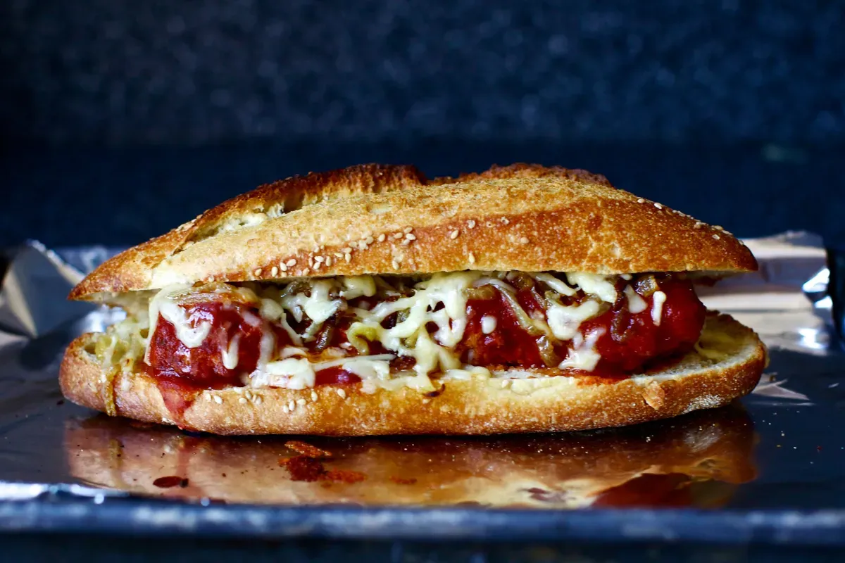 meatball subs with caramelized onions