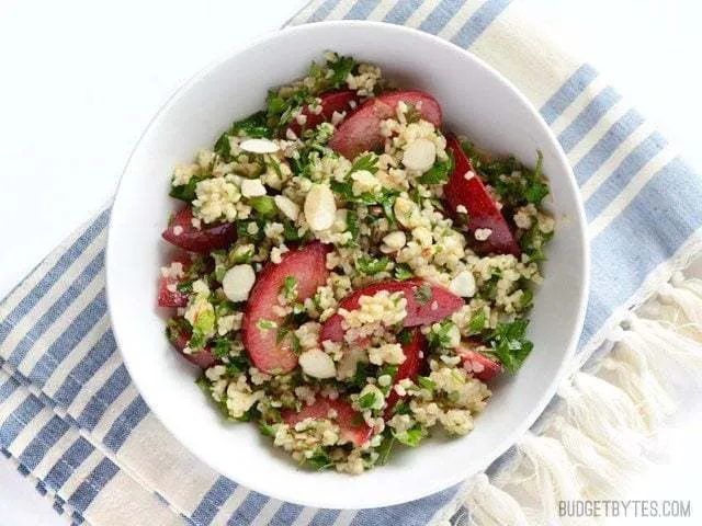 Plum Salad with Lemon Ginger Dressing