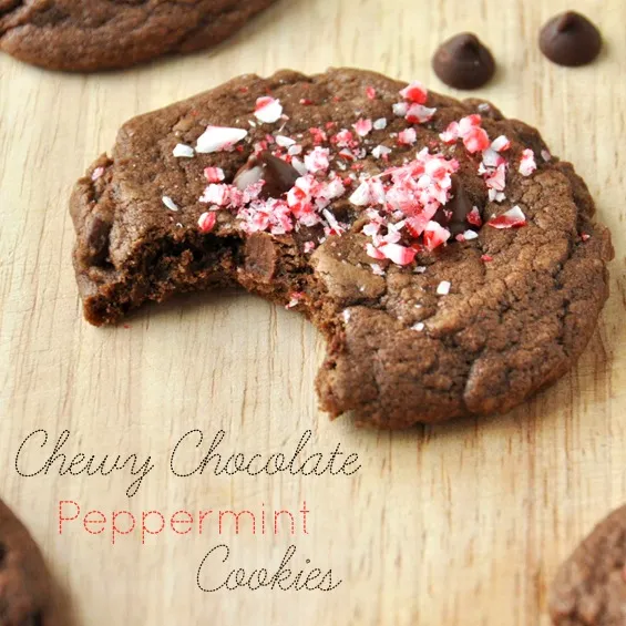 Chewy Double Chocolate Peppermint Cookies
