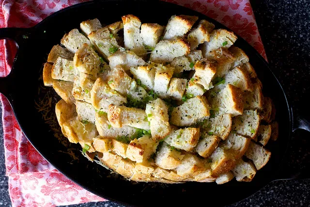garlicky party bread with cheese and herbs