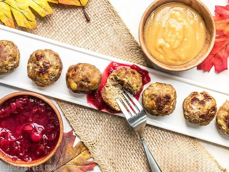 Turkey and Stuffing Meatballs