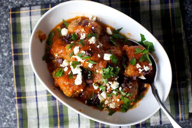 lamb meatballs with feta and lemon