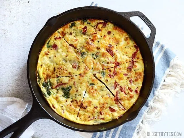 Roasted Red Pepper and Feta Frittata