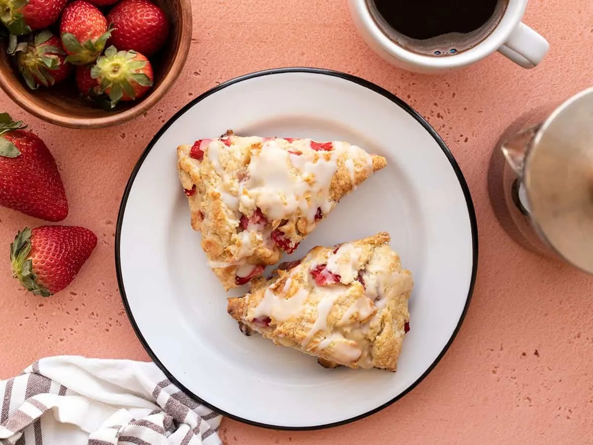 White Chocolate Strawberry Scones