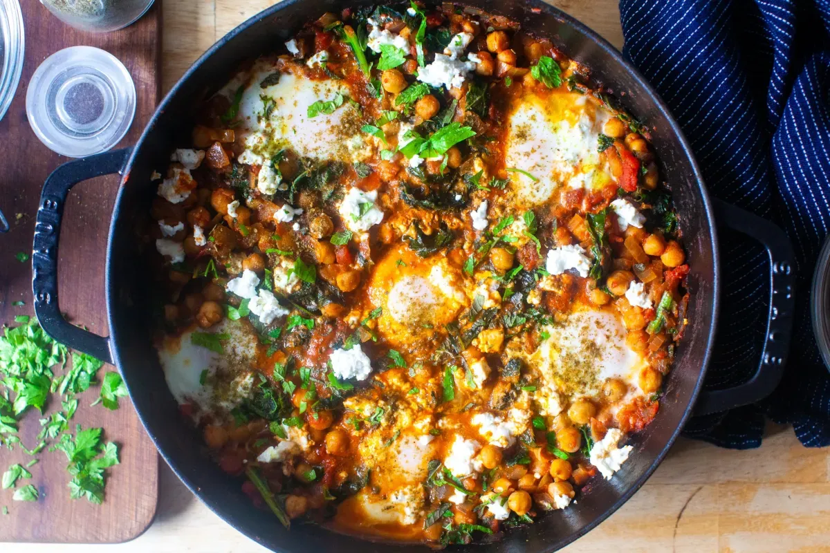 chickpea and kale shakshuka