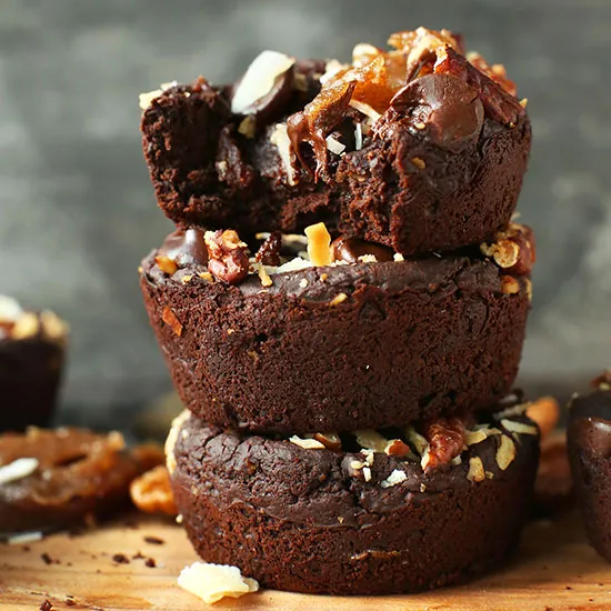 Refined-Sugar-Free Turtle Brownies (GF)