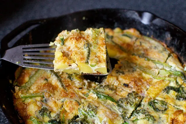 potato and broccolini frittata