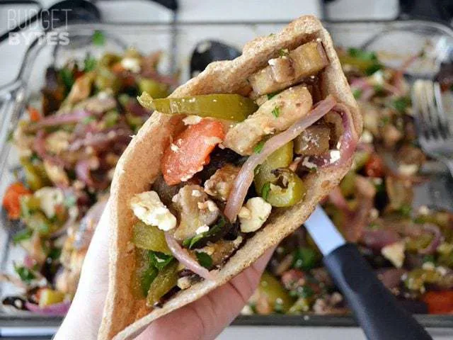 Oven Roasted Greek Stuffed Pitas