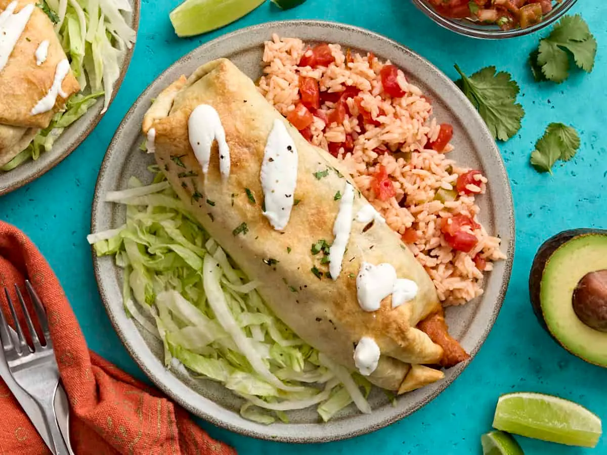 Baked Chicken Chimichangas