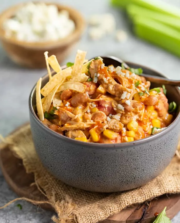 Slow Cooker Buffalo Chicken Chili