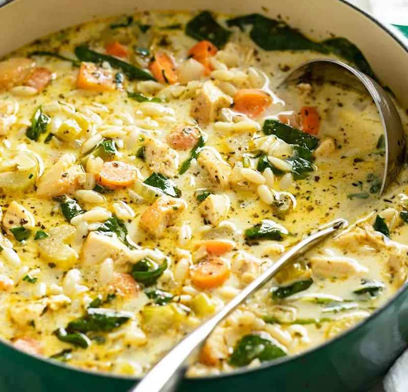Lemon Chicken Orzo Soup