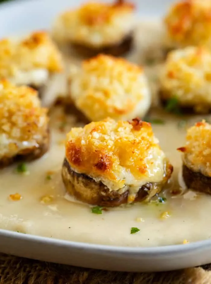 White Cheddar Stuffed Mushrooms