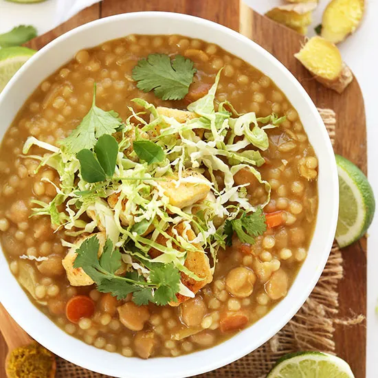 Green Chickpea Curry with Couscous