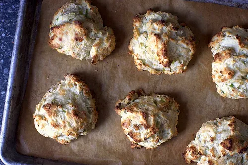 blue cheese scallion drop biscuits