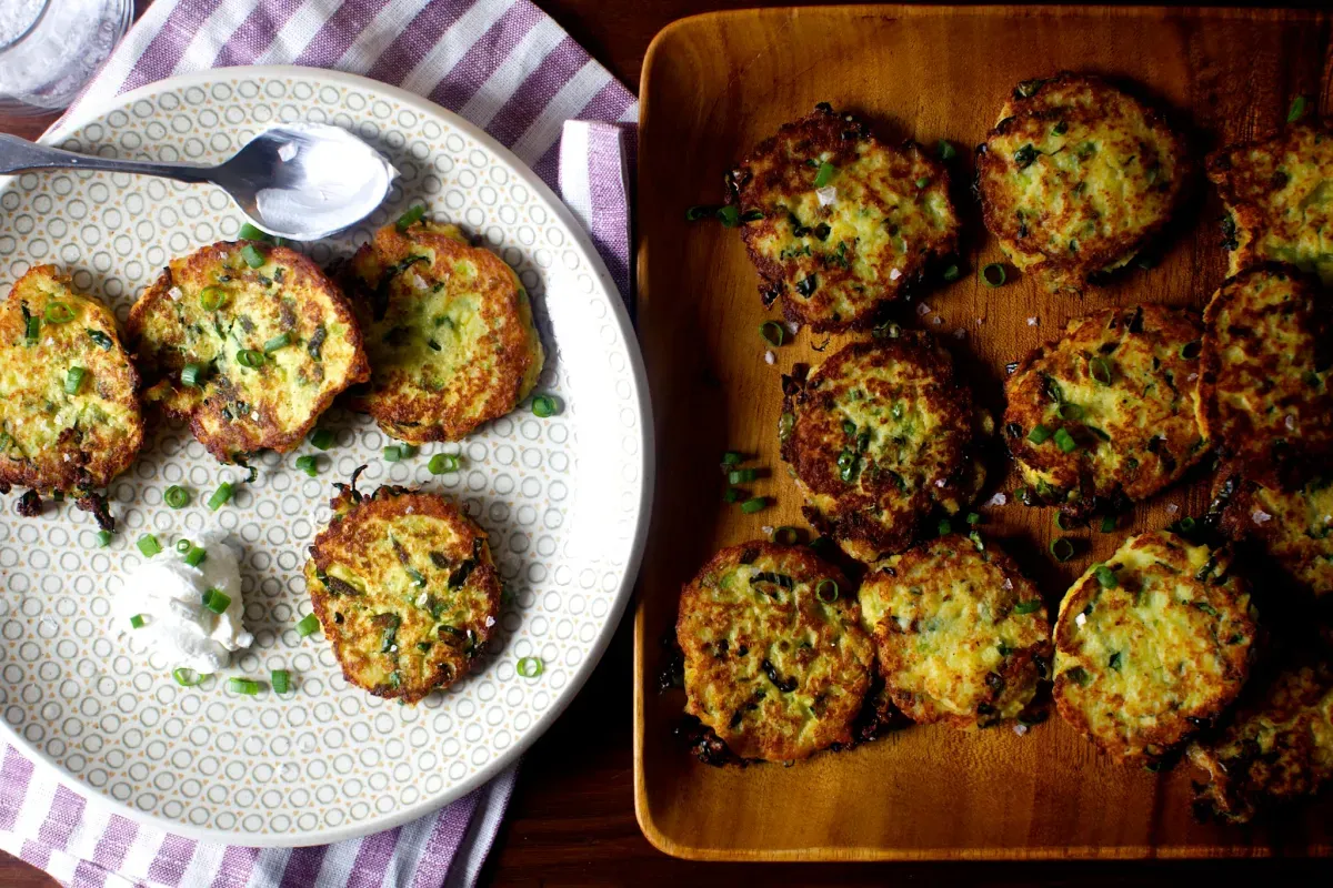 potato scallion and kale cakes