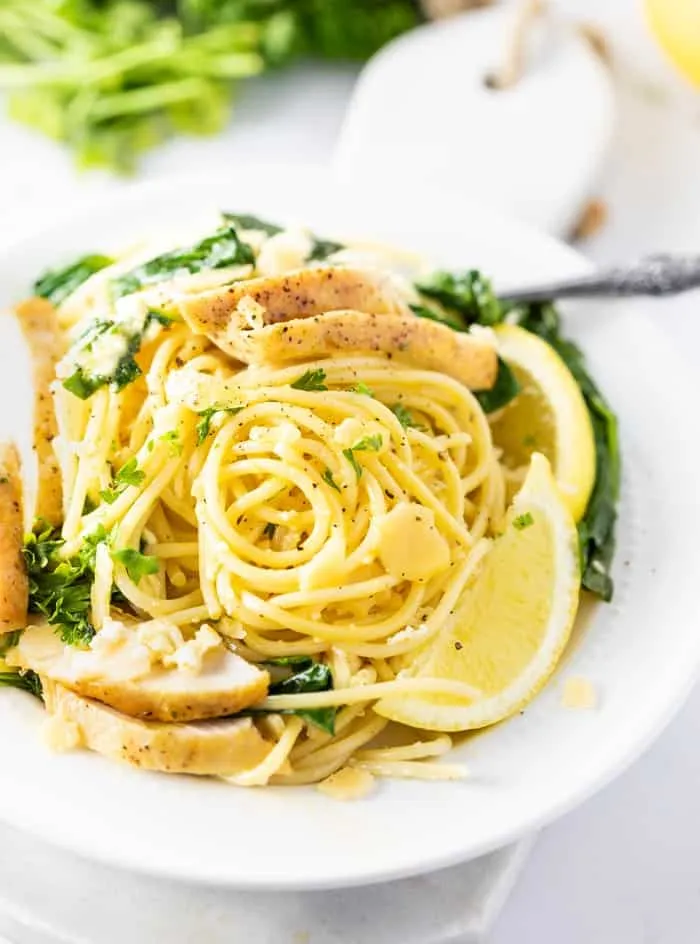 Lemon Ricotta Pasta with Chicken and Spinach