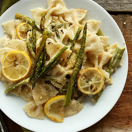 Creamy Vegan Lemon Asparagus Pasta