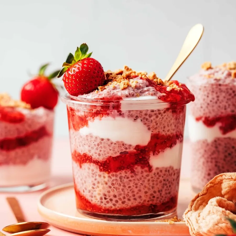 Strawberries & Cream Chia Pudding