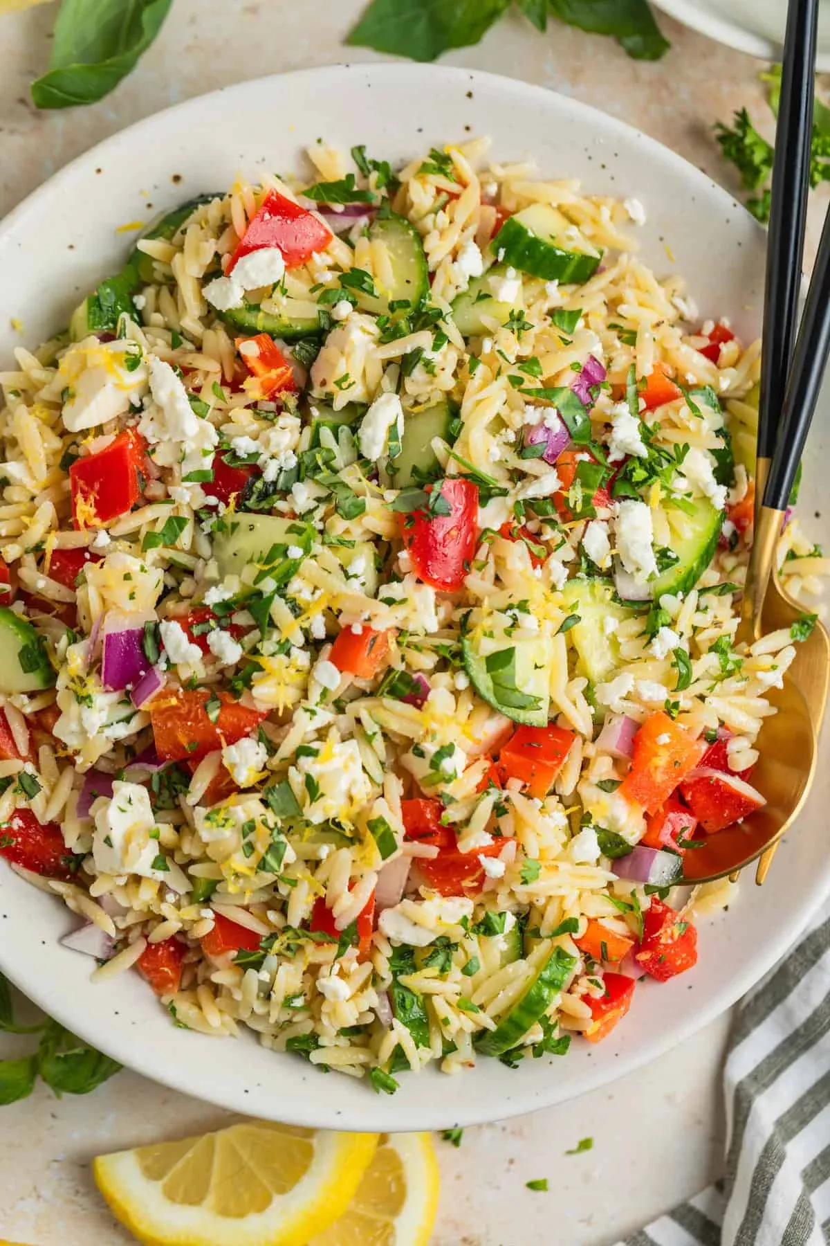 Easy Lemon Orzo Salad With Feta