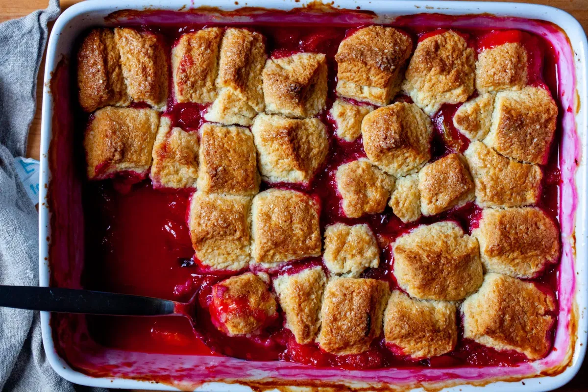 plum and cream scone cobbler