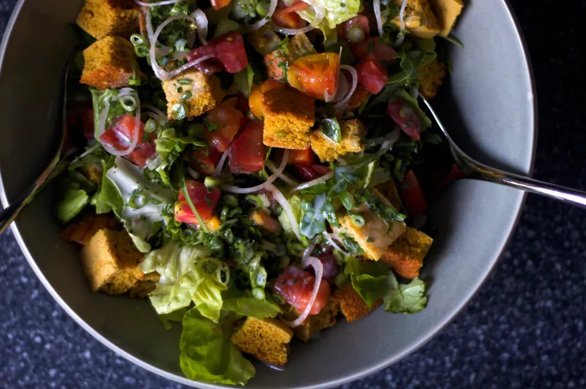 corn bread salad with buttermilk dressing