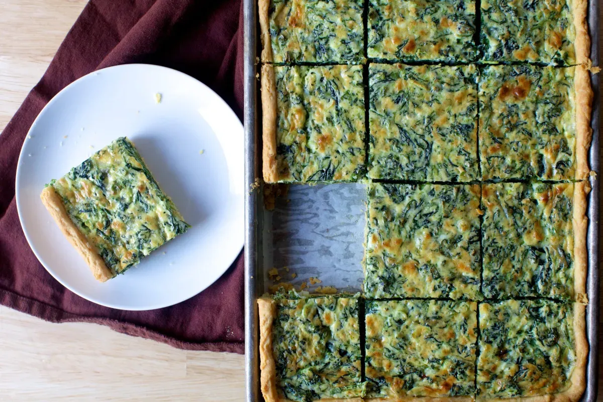 spinach sheet pan quiche