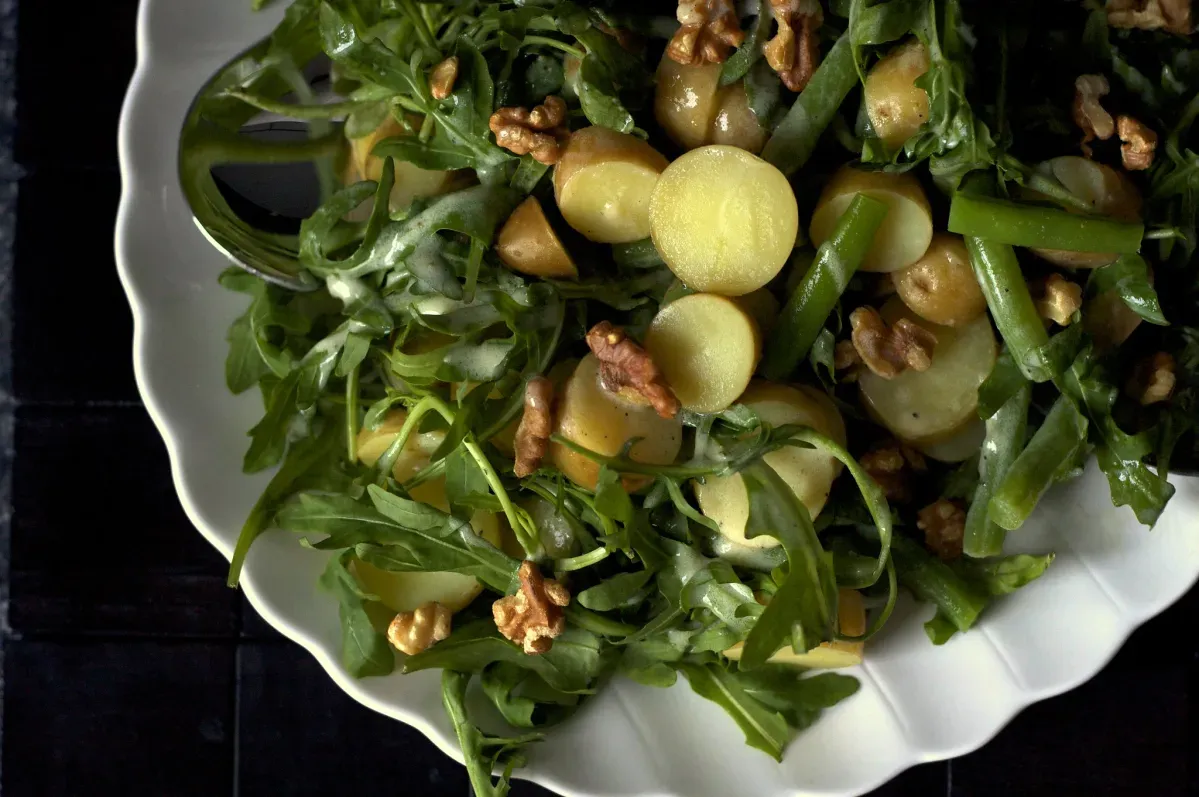 arugula, potato, and green bean salad