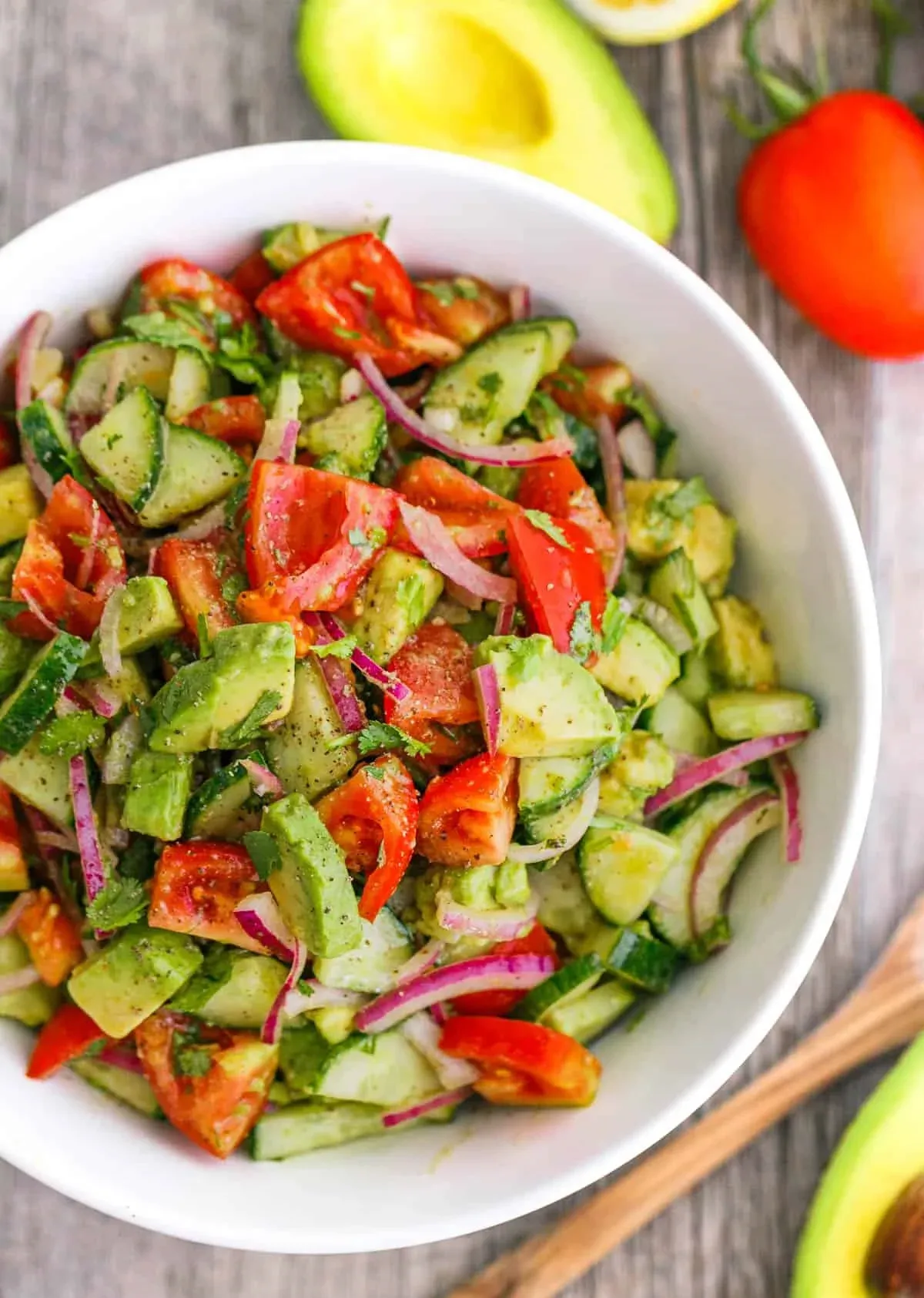 Cucumber Tomato Avocado Salad