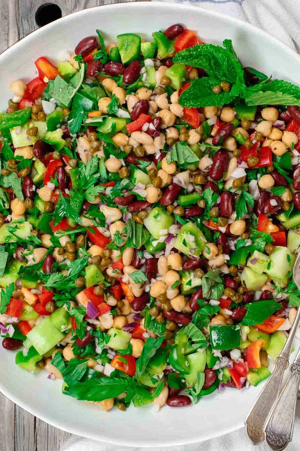 Mediterranean Three Bean Quinoa Salad