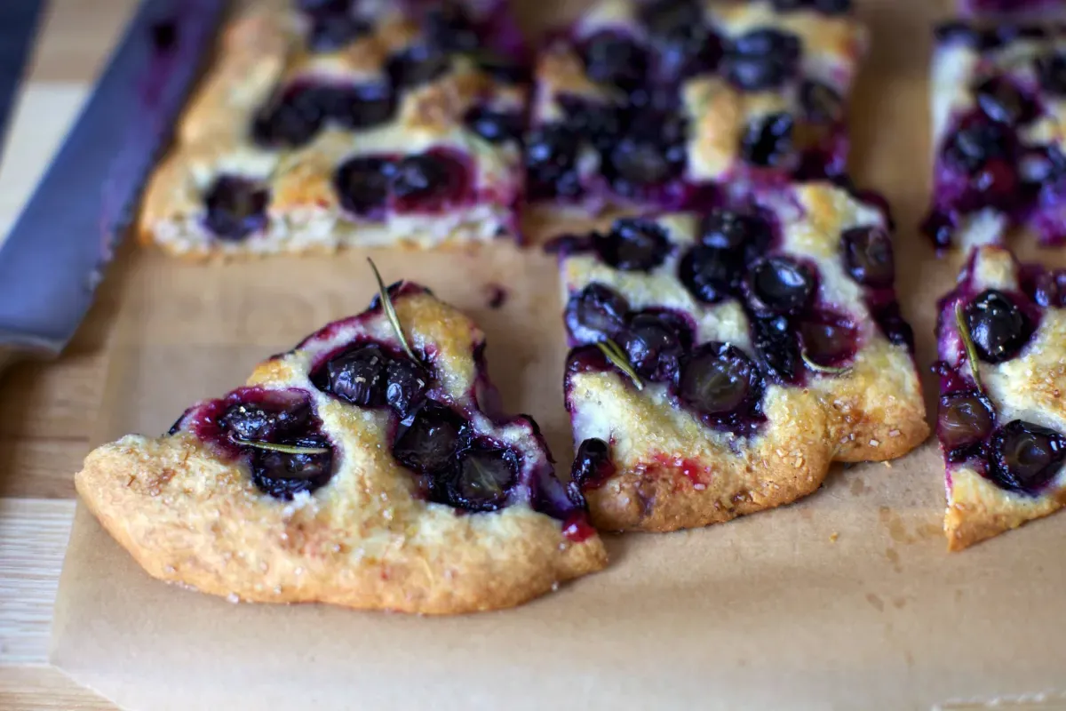 grape focaccia with rosemary