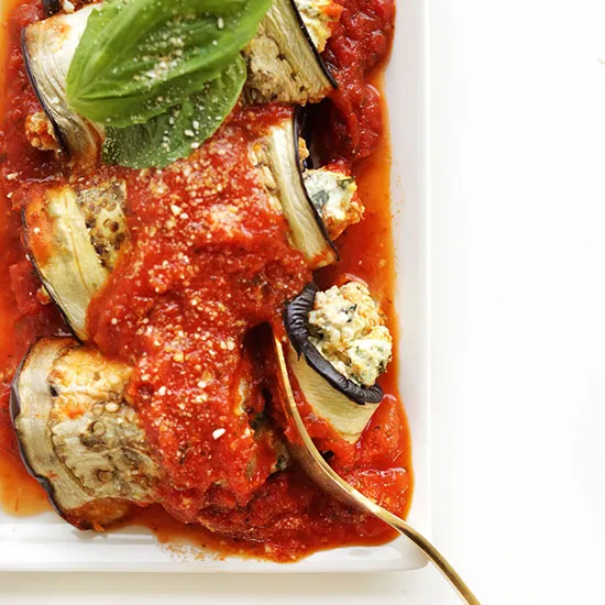 Eggplant Lasagna Roll Ups