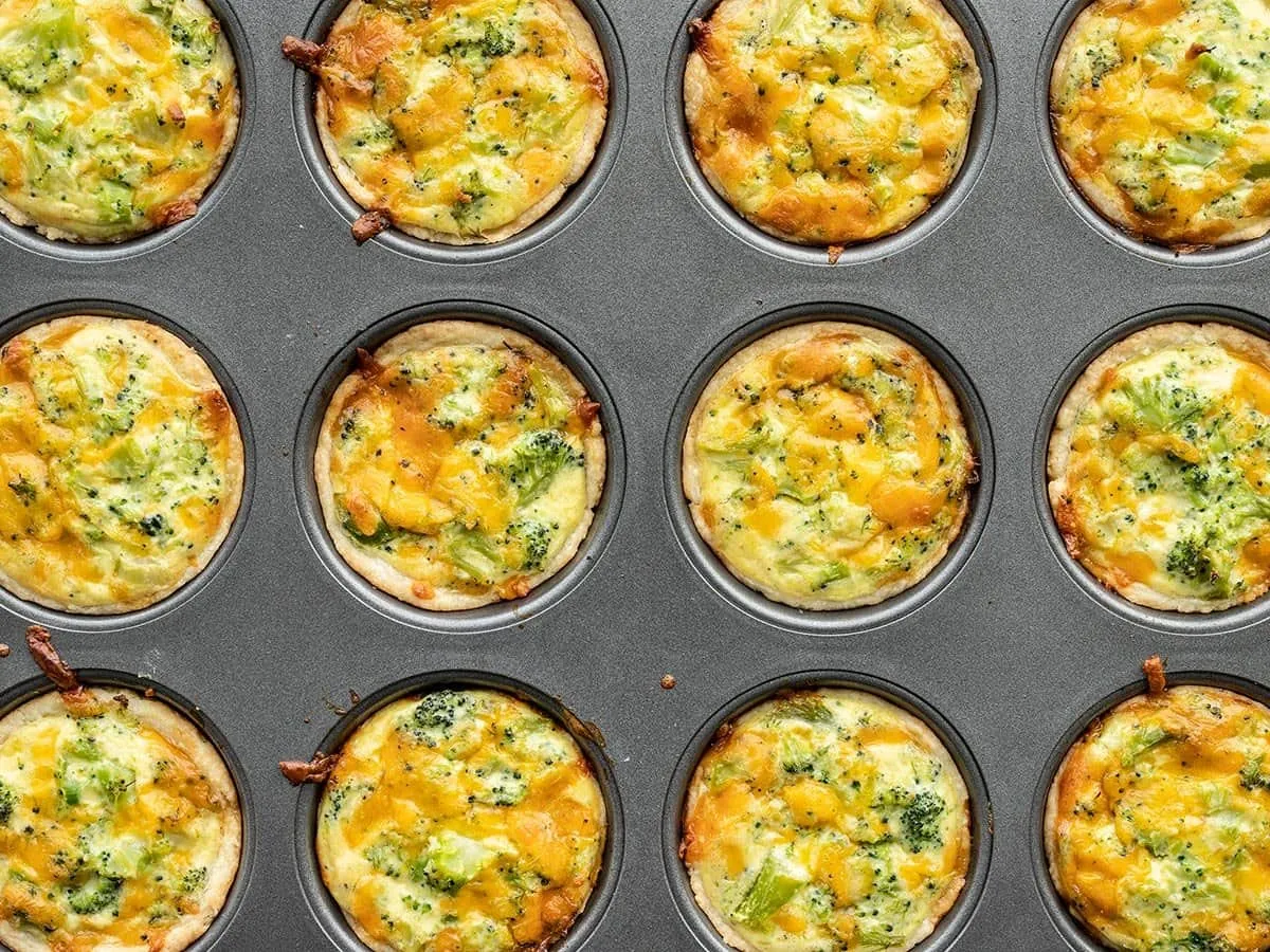 Mini Broccoli Cheddar Quiches