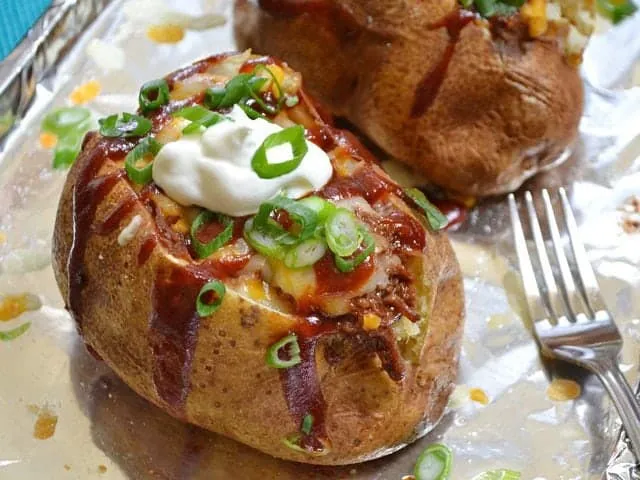 bbq beef stuffed potatoes