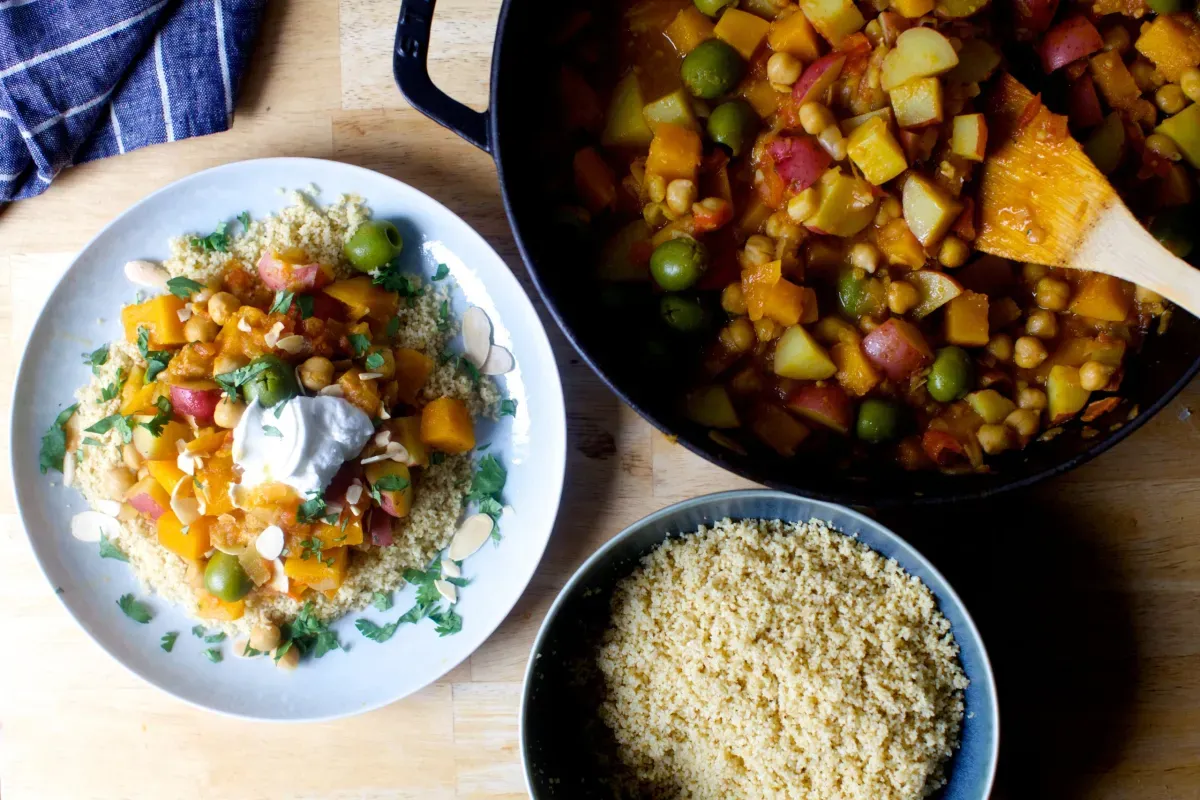 squash and chickpea moroccan stew