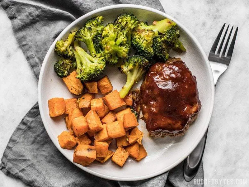 Sheet Pan BBQ Meatloaf Dinner