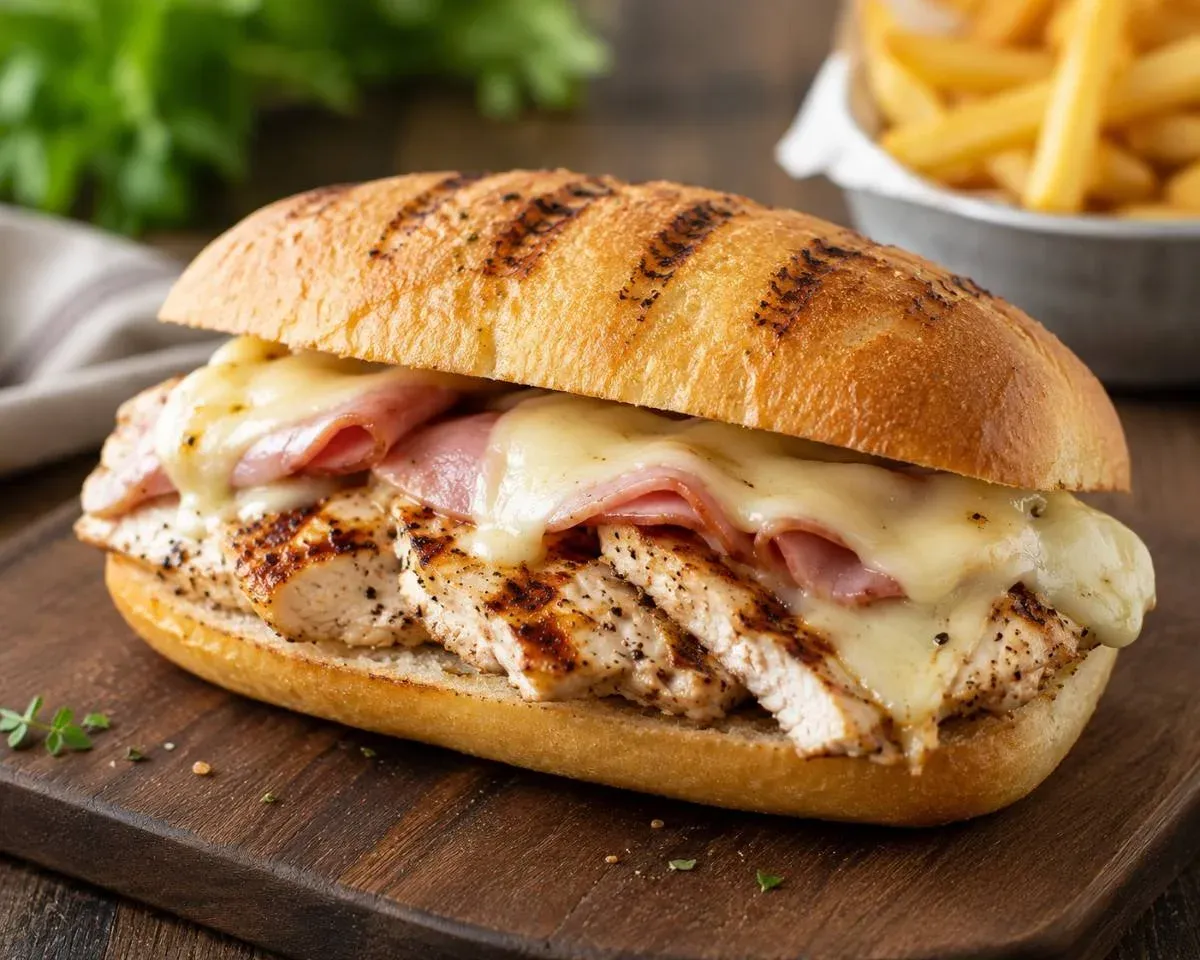 Juicy Grilled Chicken Cordon Bleu Sandwich – Cheesy and Flavorful